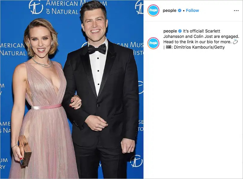 Scarlett johansson colin jost engaged top